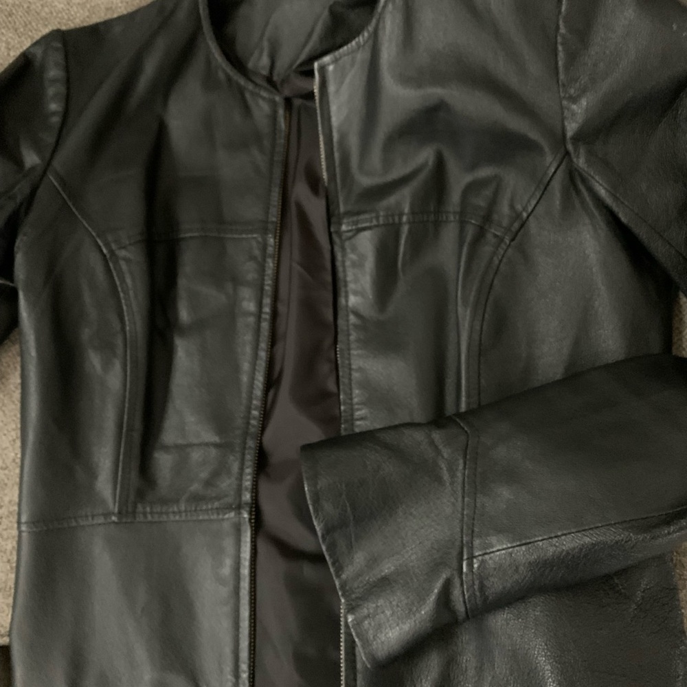 Black leather jacket